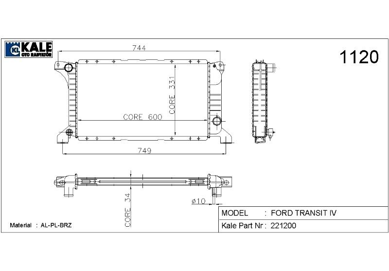 0206151AB-1.jpg RADYATÖR FORD TRANSIT T-12/15/19 1 SIRA ALÜMİNYUM BRAZİNG SİSTEM (1 AD ) - Görsel 1