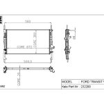 RADYATÖR FORD TRANSIT TURBO (V347) NAC 1 SIRA ALÜMİNYUM BRAZİNG SİSTEM (1 AD )