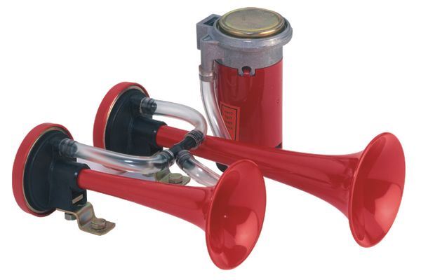 0328003024-1.jpg HAVALI KORNA, İKİ TONLU, 12 V, 240W, 630/795 HZ, 117DB(A), UZUNLUK = 217 MM (1 AD ) - Görsel 1