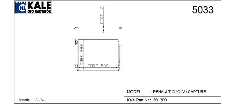 050ABC080-1.jpg KLİMA RADYATÖRÜ RENAULT CLIO IV 1 SIRA ALÜMİNYUM BRAZİNG SİSTEM (1 AD ) - Görsel 1
