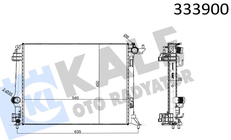 0520241AB-1.jpg RADYATÖR RENAULT MEGANE IV 1.6 DCİ 16- KLİMALI AT/MT AL/PL/BRZ (540*451*26) (MONTAJ ÜRÜNÜ) (1 AD ) - Görsel 1