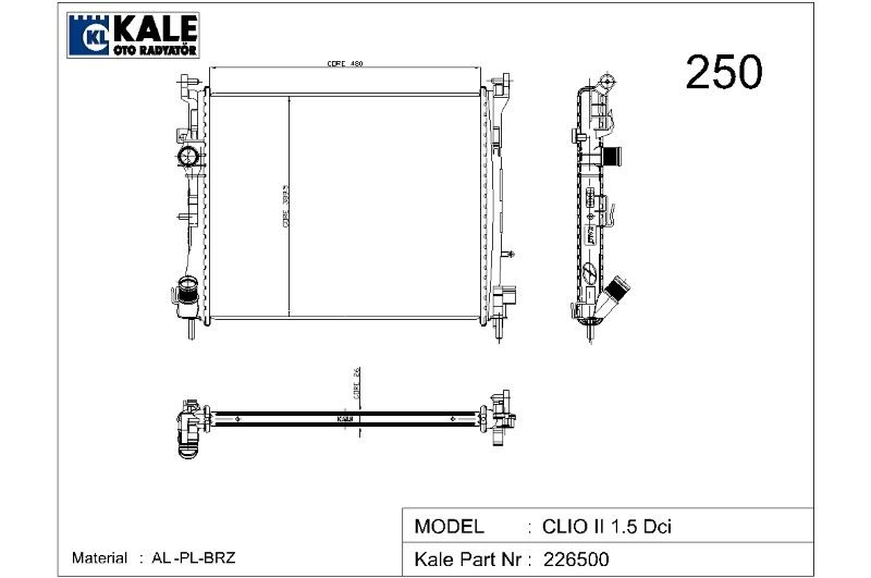 0528351AB-1.jpg RADYATÖR RENAULT CLIO II 09- 1.5 DCİ RADYATÖR 1 SIRA ALÜMİNYUM BRAZİNG SİSTEM (1 AD ) - Görsel 1