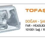 FAR KOMPLE H4 FIAT DOĞAN 88-92 SAĞ TIRNAKLI  (1 AD )