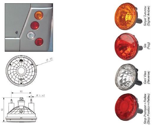 12798E-1.jpg STOP TEKLİ ASK DAIRESEL SİS 24V TEMSA PRESTİJ OTOKAR DORUK GÜLERYÜZ (1 AD ) - Görsel 1