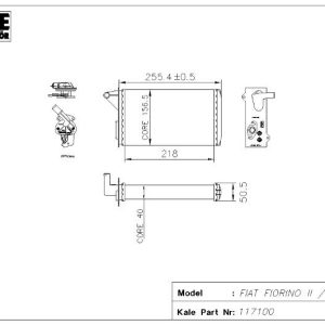 KALORİFER RADYATÖRÜ FIAT UNO MUSLUKLU 2 SIRA AL+PL SİSTEM (1 AD )