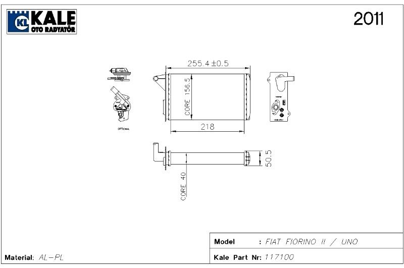 1783862AL-1.jpg KALORİFER RADYATÖRÜ FIAT UNO MUSLUKLU 2 SIRA AL+PL SİSTEM (1 AD ) - Görsel 1