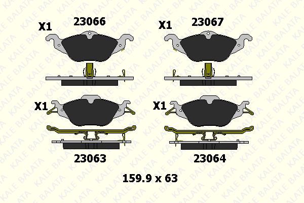 23063-A00-00-KD11-1.jpg ÖN BALATA OPEL ASTRA G (98-05) ZAFIRA (98-05) (1 TK ) - Görsel 1