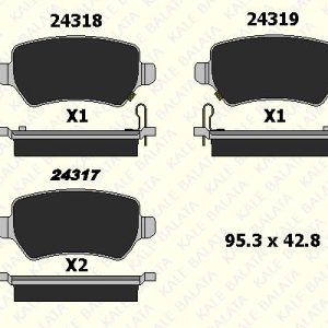 DİSK FREN BALATASI ARKA OPEL ASTRA F-G-H-J COMBO 01> CORSA C  MERIVA 03-10 MERIVA B 10> ZAFIRA A-B (1 TK )