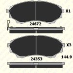 FREN BALATA ÖN FORD RANGER MAZDA 2500 2,5TD 99>06 3,0TD 4X4 06- (1 TK )