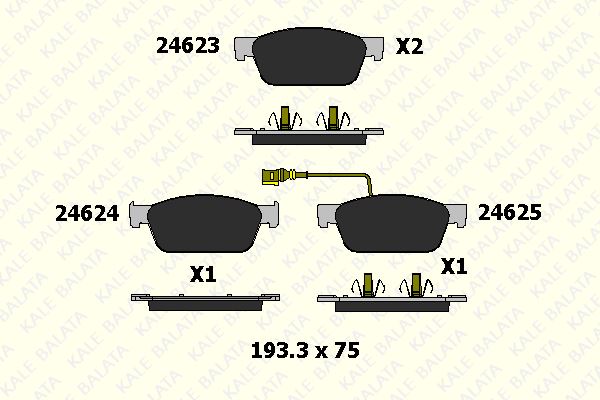 24623-A00-00-KD13-1.jpg FREN BALATA ÖN VW MULTİVAN V, VI, TRANSPORTER T5, T6 (1 TK ) - Görsel 1