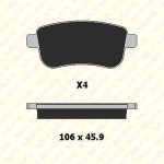 ARKA FREN BALATASI RENAULT FLUENCE 09> MEGANE III 09> MEGANE IV 15> GRAND SCENIC III 09> CLIO V 20> (1 TK )