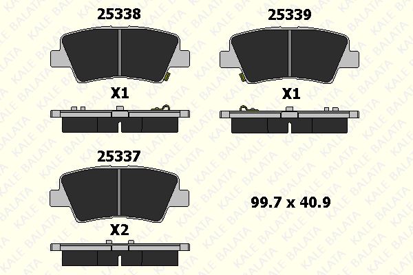 25337-A00-00-KD13-1.jpg ARKA FREN BALATASI HYUNDAI ACCENT BLUE 11> ELANTRA 11> i20 15> i30 11> i40 11> TUCSON 15> / (1 TK ) - Görsel 1