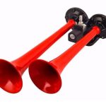 24V İKİLI DÜZ SES HAVALI KORNA KIRMIZI BORULU (1 AD )