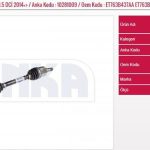 AKS KOMPLE SOL FORD TRANSIT COURIER 1.5DCI 14- (1 AD )