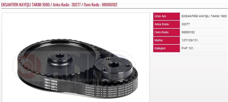 ANKA-30277-1.jpg TRİGER KAYIŞLI TAKIM FIAT M131 - 1600 (1 AD ) - Görsel 1