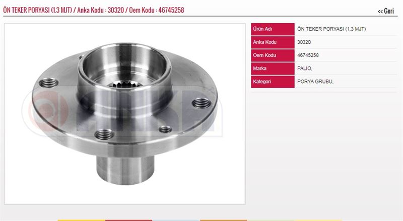 ANKA-30320-1.jpg ÖN TEKER PORYASI 1.3 MTJ FIAT PALIO ALBEA 97- (1 AD ) - Görsel 1