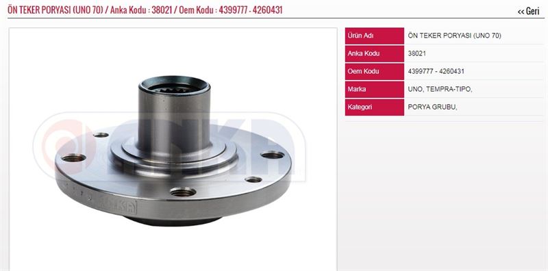 ANKA-38021-1.jpg ÖN TEKER PORYASI FIAT UNO 70 (1 AD ) - Görsel 1