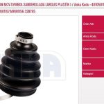 AKS KÖRÜĞÜ DIŞ PLASTİK RENAULT FLUENCE KANGOO DACIA LOGAN MCV SANDERO LARGUS (1 AD )