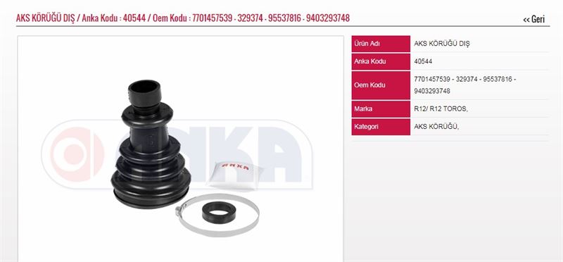 ANKA-40544-1.jpg AKS KÖRÜĞÜ DIŞ RENAULT R12 (1 AD ) - Görsel 1