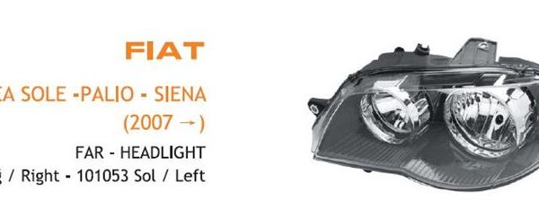 FAR SAĞ MOTORLU FIAT ALBEA SOLE -2005-2007- İÇİ SİYAH (KOLİ AD 4) (1 AD )