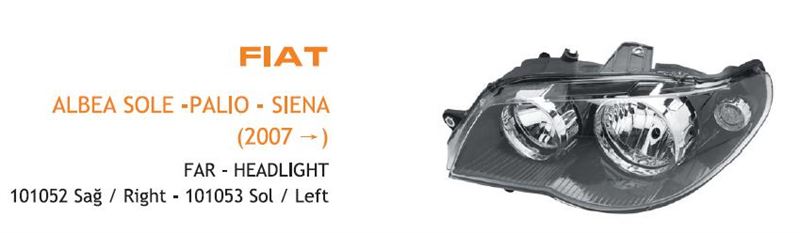 AYF.101052-1.jpg FAR SAĞ MOTORLU FIAT ALBEA SOLE -2005-2007- İÇİ SİYAH (KOLİ AD 4) (1 AD ) - Görsel 1