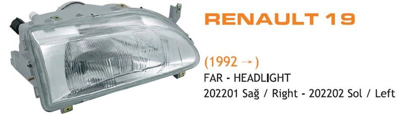 AYF.202202-1.jpg FAR SOL RENAULT R19 92-> (1 AD ) - Görsel 1