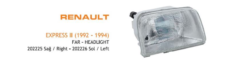 AYF.202225-1.jpg FAR SAĞ RENAULT EXPRESS II (1992-1994) (1 AD ) - Görsel 1