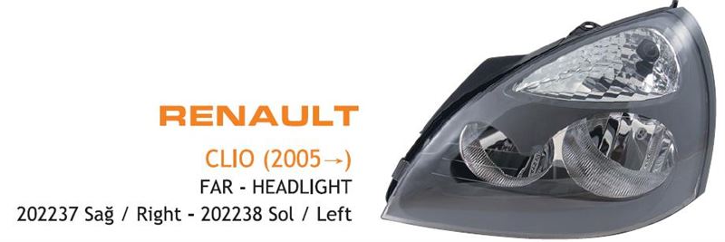 AYF.202237-1.jpg FAR SAĞ GRİ RENAULT CLIO 2005-2008 (1 AD ) - Görsel 1