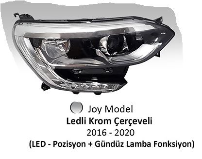 AYF.202327-1.jpg FAR MANUEL SOL RENAULT MEGANE IV 2017- JOY MODEL LEDLİ KROM ÇERÇEVELİ (1 AD ) - Görsel 1