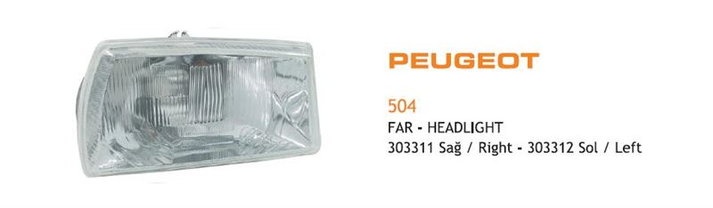 AYF.303311-1.jpg FAR SAĞ PEUGEOT 504 (1 AD ) - Görsel 1