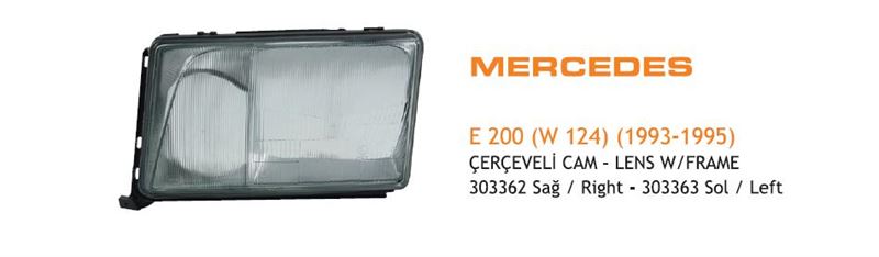 AYF.303362-1.jpg ÇERÇEVELİ CAM SAĞ MERCEDES E200 (W 124) (1993-1995) (1 AD ) - Görsel 1