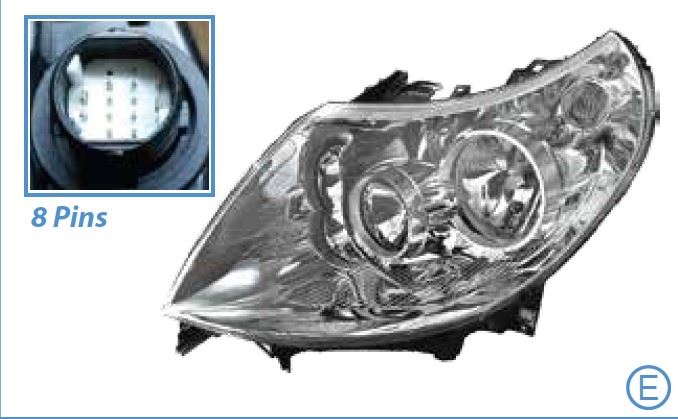 AYF.505208-1.jpg FAR MOTORLU SAĞ FIAT DUCATO PEUGEOT BOXER CITROEN JUMPER MAXI ( 2006?2011) 8 PINS (1 AD ) - Görsel 1