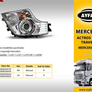 FAR MERCEKLİ - HALOJEN AMPULLÜ  SAĞ MERCEDES ACTROS MP4 / TRAVEGO (2012 ? ) (1 AD )