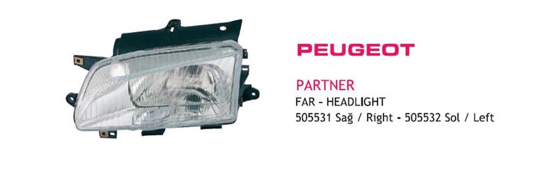 AYF.505532-1.jpg FAR SOL PEUGEOT PARTNER 96- (1 AD ) - Görsel 1