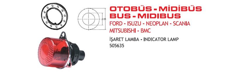AYF.505635-1.jpg İŞARET LAMBASI KIRMIZI FORD-ISUZU- NEOPLAN -SCANIA-BMC E4 BELGELİ (1 AD ) - Görsel 1