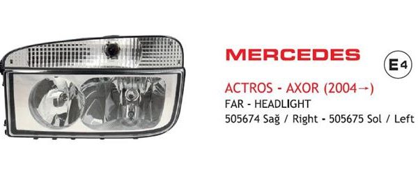 FAR SOL MERCEDES ACTROS-AXOR (04 >) E-BELGELİ (1 AD )