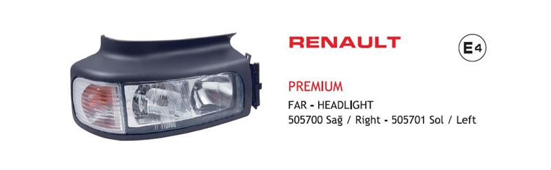 AYF.505701-1.jpg FAR SOL RENAULT PREMIUM E4 E-BELGELİ (1 AD ) - Görsel 1