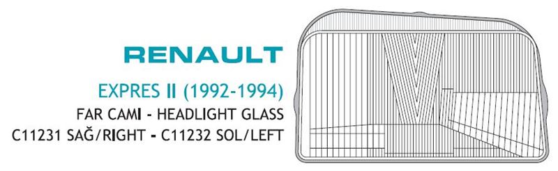 AYF.C11231-1.jpg FAR CAMI RENAULT EXPRESS II SAĞ 92-94 . (1 AD ) - Görsel 1