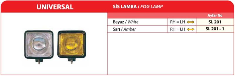 AYF.SL201-1-1.jpg SİS LAMBASI HALOJEN SARI (1 AD ) - Görsel 1