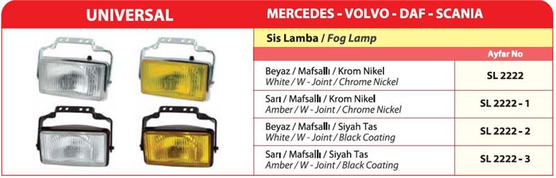 AYF.SL2222-2-1.jpg SİS LAMBASI BEYAZ HALOJEN MAFSALLI (SİYAH TAS) (1 AD ) - Görsel 1