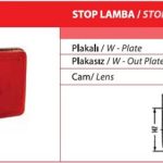 ÜNİVERSAL STOP LAMBASI PLAKALI (1 AD )