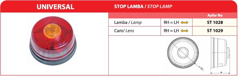 AYF.ST1028-1.jpg ÜNİVERSAL STOP LAMBASI (1 AD ) - Görsel 1