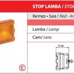 MERCEDES KAMYONET-MİNİBÜS STOP LAMBA CAMI KIRMIZI-SARI (1 AD )