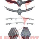 ÖN PANJUR SETİ (ÖN PANJUR+ÖN PANJUR ÇITA TAKIMI+ÖN LOGO) RENAULT CLIO V (1 AD )