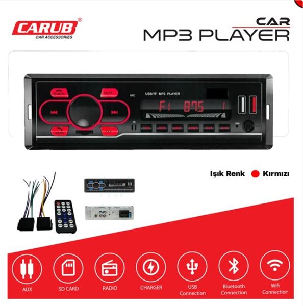 BR2749951-1.jpg OTO TEYP ÇİFT USB AUX SD CARD RADIO ŞARJ BLUETOOTH WİFİ (1 AD ) - Görsel 1