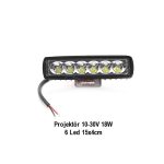 CARUB LAMBA ÇALIŞMA 10-30V SMD 6 LED 18W 15.5X4 CM (1 AD )
