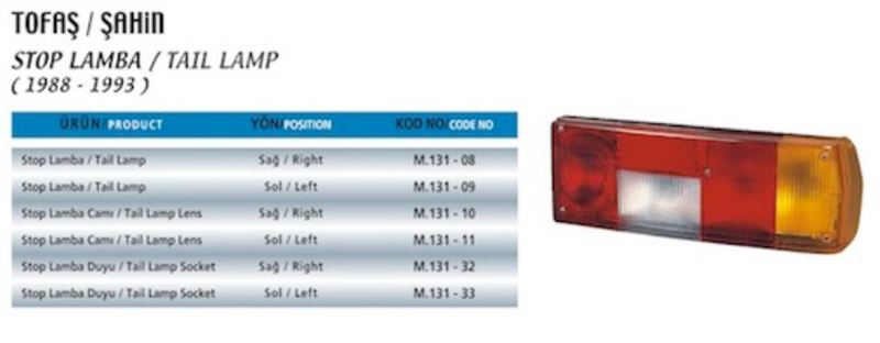 CH.M.131-32-1.jpg STOP DEVRE DUY AKSAMI 88 FIAT DKŞ SAĞ (1 AD ) - Görsel 1