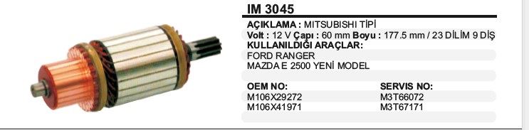 DD-IM3045-1.jpg KOLLEKTÖR 12V 9 DİŞ MITSUBISHI FORD RANGER / MAZDA E2500 Y.M. MITSUBISHI TİP (1 AD ) - Görsel 1