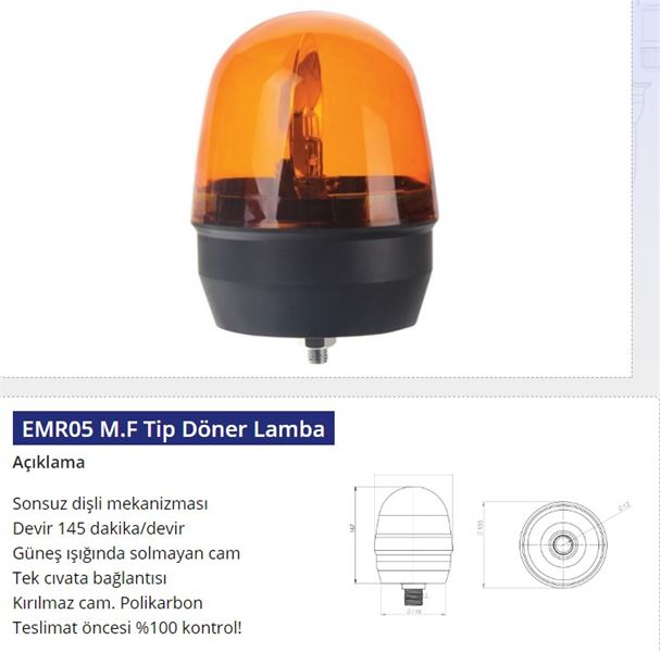 EMR-05-1.jpg 12V DÖNER LAMBA M.F. TİP CİVATALI (1 AD ) - Görsel 1
