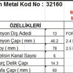 MARŞ DİŞLİSİ 13 DİŞ 6 KANAL MAKO TİPİ FORD TRANSIT 2.4 2,5 DIZEL TAM FREZE DI?.FR. DS=13 DKÇ=46,2 BOY=78 KS=6 BDÇ=14,3 GÇ=60 (1 AD )